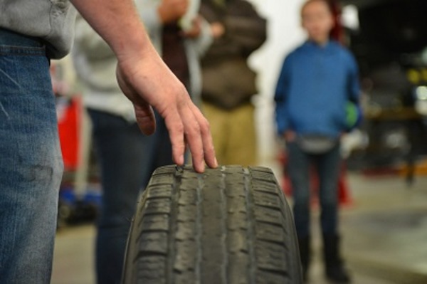 Tire inspection at Lucas Auto